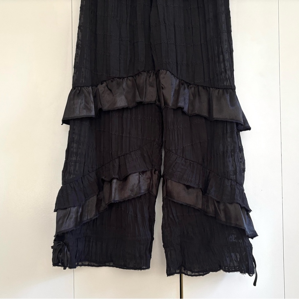 Free People Belle Ruffle Pants in Black Size XS NWT - Picture 4 of 13